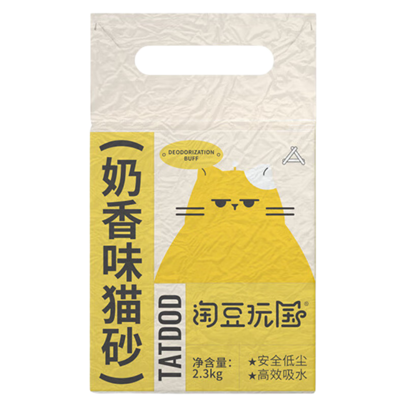 淘豆玩国J奶香豆腐混合型猫砂 除臭低尘豆腐猫砂 奶香味 奶香味2.3kg*1包