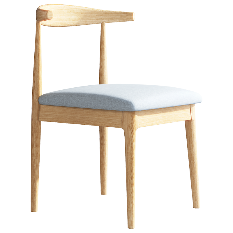 米客米家 电脑台式桌实木腿书桌书架一体桌简约家用卧室学生写字桌 【单个椅子】原木纹色49CM