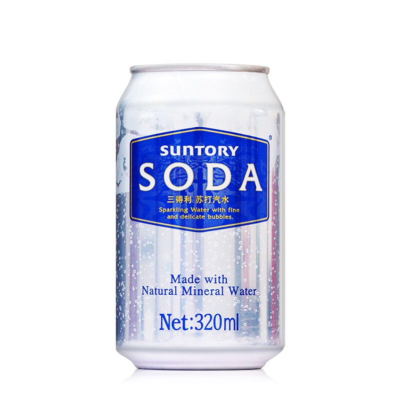 日本三得利苏打水320ml组合装 无糖含气苏打水 调和用气泡水 0糖0