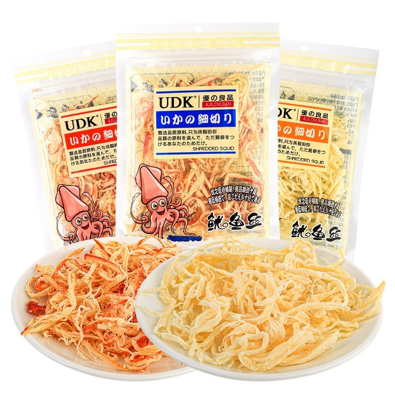 即食海鲜原味碳烤手撕鱿鱼须干 优之良品北海风味零食特产 鱿鱼丝 炭