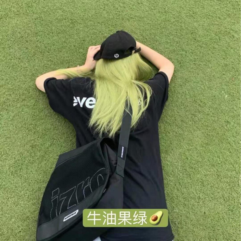 【墨绿色染发剂】流行显白孔雀绿闷青色松石绿自己在家染发膏植物 墨