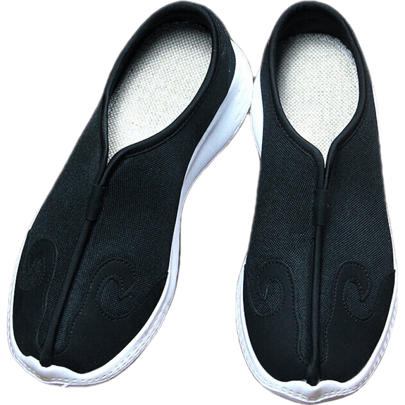 武術(shù)鞋道鞋道家用品道士布鞋十方鞋云勾鞋云鞋道長(cháng)太極鞋透氣防滑練功鞋 黑色帆布云勾鞋 42