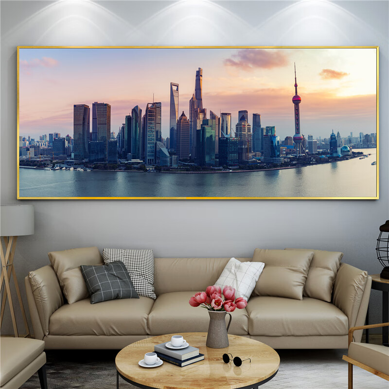 絮之家上海东方明珠装饰画环球金融中心外滩地标玄关壁画壁画陆家嘴挂