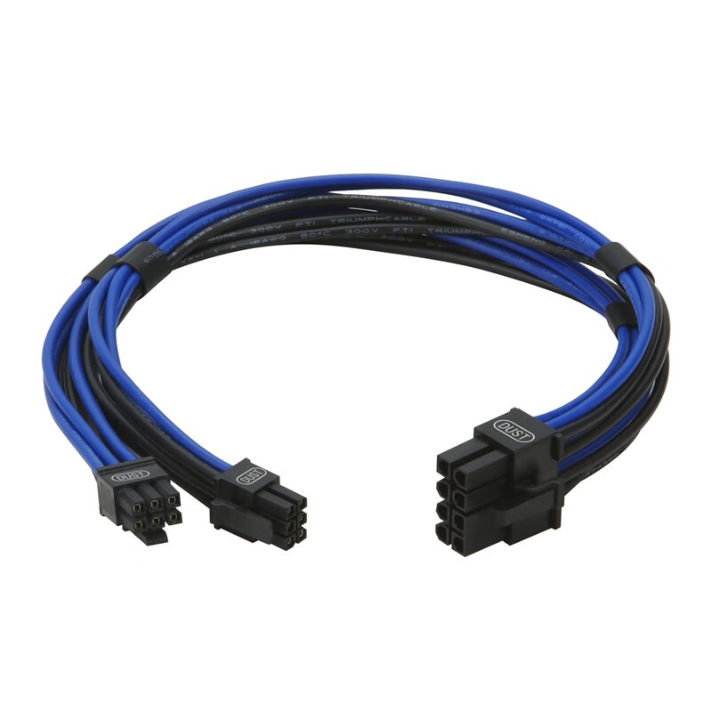 尘土 适用于g5/mac pro 显卡电源线 双小6pin转标准显卡8pin线 27cm