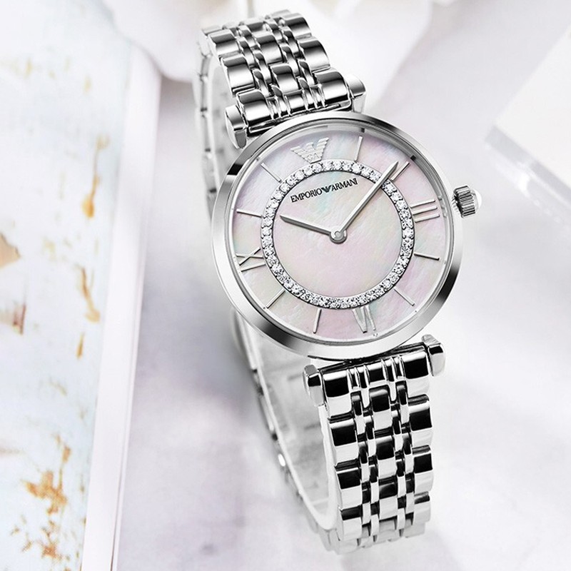 emporio armani 阿玛尼手表 欧美表 满天星女士腕表 皮带钢带女表石英