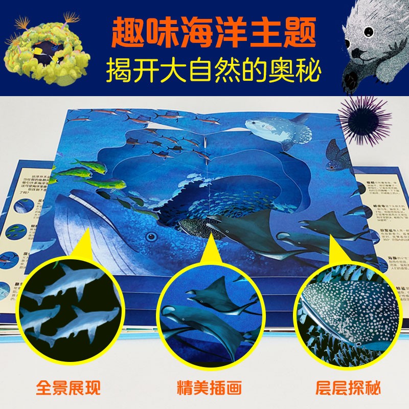 呦呦童3D自然科普立体书：海洋世界(中国环境标志产品 绿色印刷)详情图