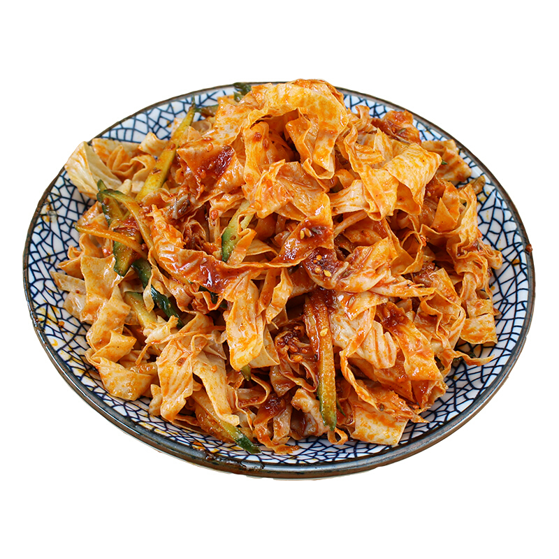 虎钢馋东北特产自拌豆皮香辣豆皮麻辣风味豆腐皮开袋即食豆丝200g*2袋