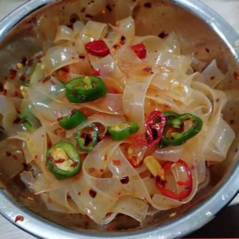 嘉尚酷水晶凉皮干货凉拌菜简单方便口感爽脆 一斤装水晶凉皮