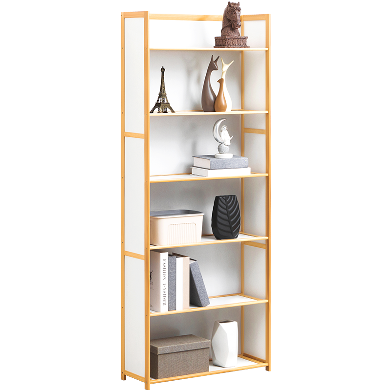 老竹匠多层落地置物架简易厨房置物架家用博古架室内储物架子楠竹组合客厅简约阳台置物柜-六层70长