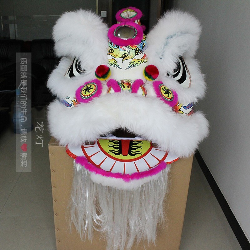 南狮舞狮套装醒狮舞龙舞狮道具佛山狮整套成人双人全套 白色双人舞狮