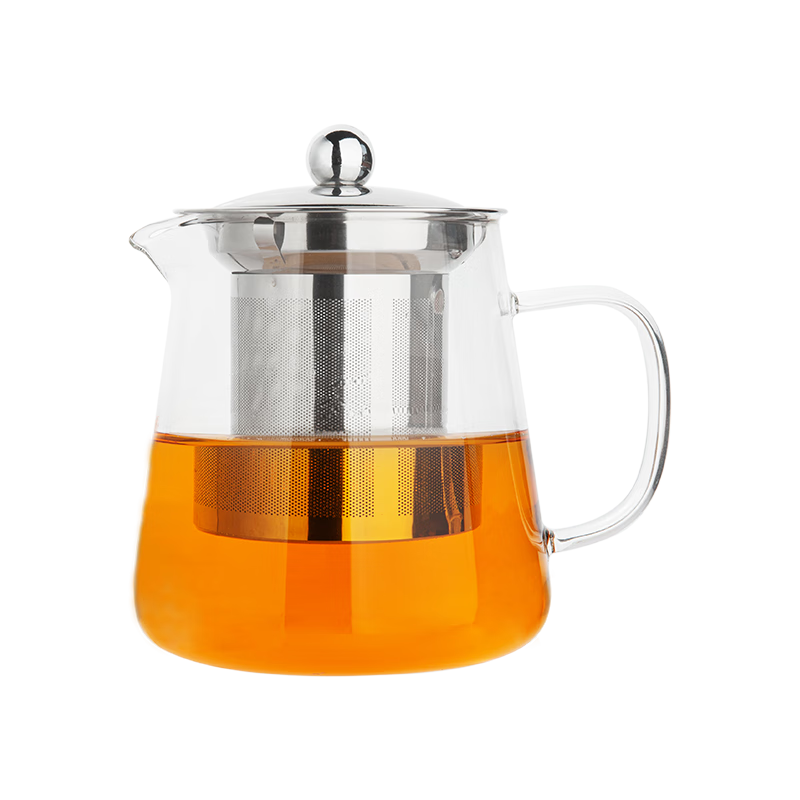 雅集茶壺304不銹鋼內(nèi)膽三件式高硼硅耐高溫泡茶壺功夫茶壺550ml