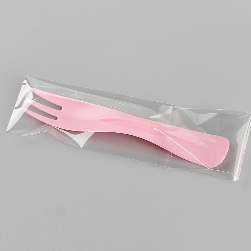 hywlkj蛋糕叉子一次性甜品叉勺塑料单独包装 水果叉儿童 波浪三齿叉