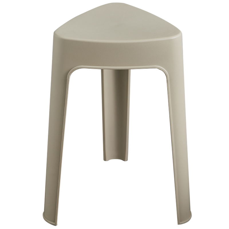 好尔塑料凳子加厚简易餐厅凳家用客厅高凳大人三角凳可叠放北欧时尚高板凳 卡其色