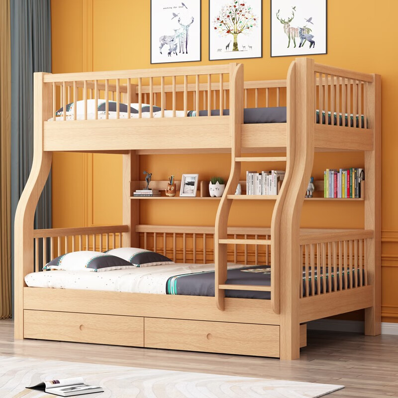 如南定制榉木实木上下床高架双层床双人上下铺高低床小户型如南 榉木