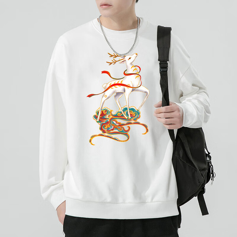 沧瀚敦煌元素卫衣男中国神话九色鹿长袖联名周边藏族服装传统文化衣服