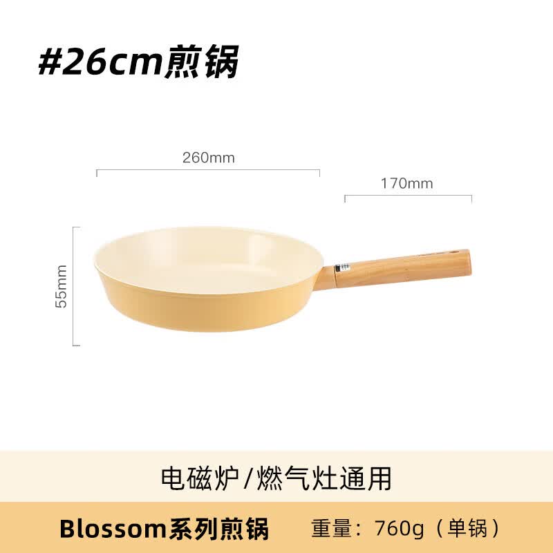 Neoflam平底锅不粘锅轻巧家用牛排煎饼煎蛋锅电磁炉燃气通用轻锅 煎锅【不粘涂层】 26cm