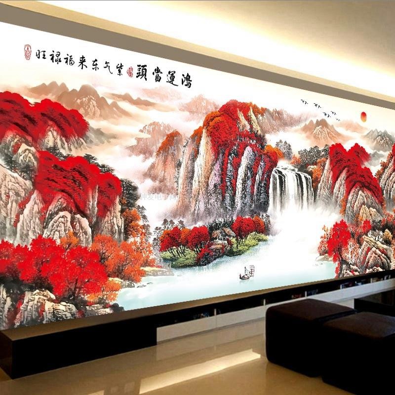 嫣织 纯手工绣好的十字绣成品带框鸿运当头2021年新款