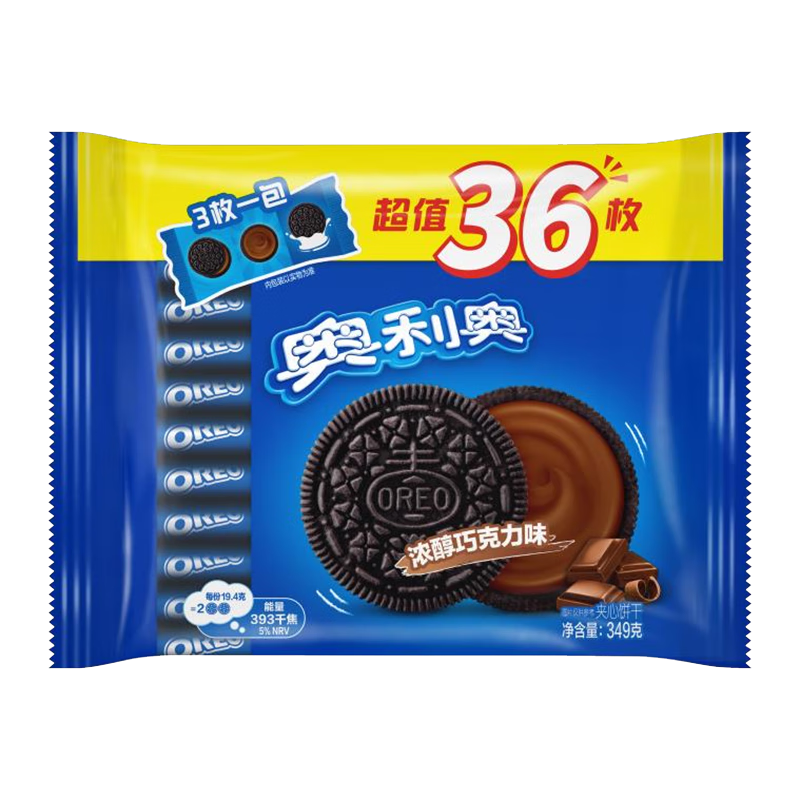 OREO 奥利奥 夹心饼干 巧克力味 349g（限plus，需用券）