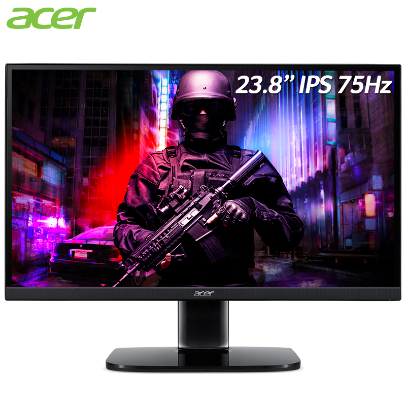 宏碁（Acer）23.8英寸IPS屏75Hz FreeSync窄边框全高清电竞显示器（HDMI自带音箱）畅玩吃鸡KA242Y