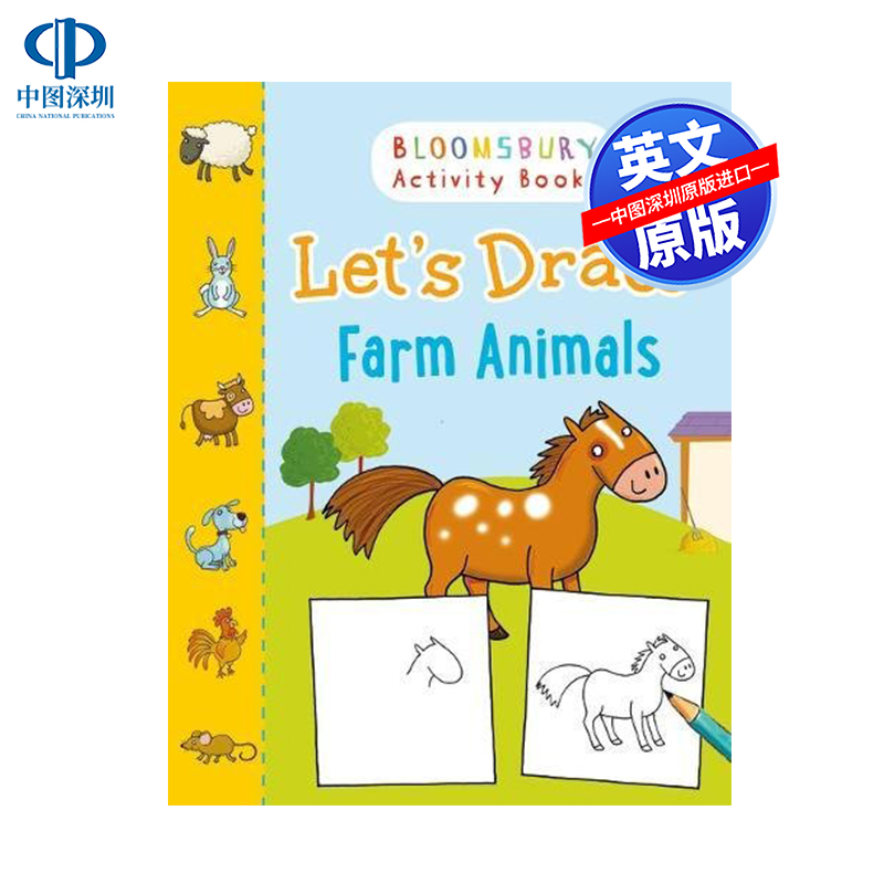 英文原版 让我们画农场动物(阿德拉德·科尔斯)let#39;s draw farm