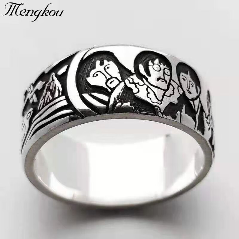 mengkou 新款复古时尚外星人乐队机械师飞船戒指 时尚饰品配送礼盒