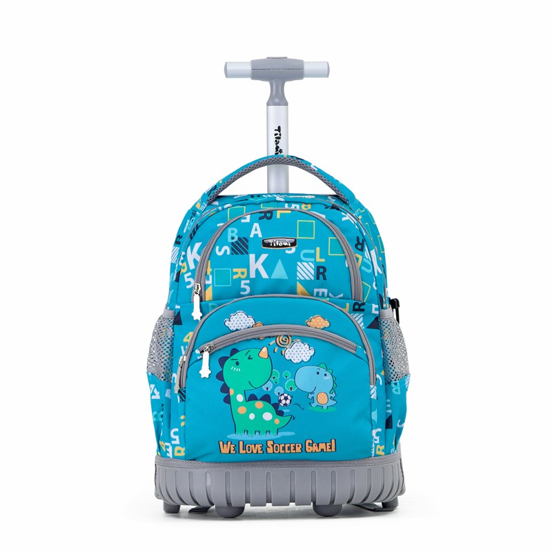 Tilami小学生拉杆书包1-3年级16英寸男女孩减负减压大容量护脊 恐龙世界 适合1-4年级