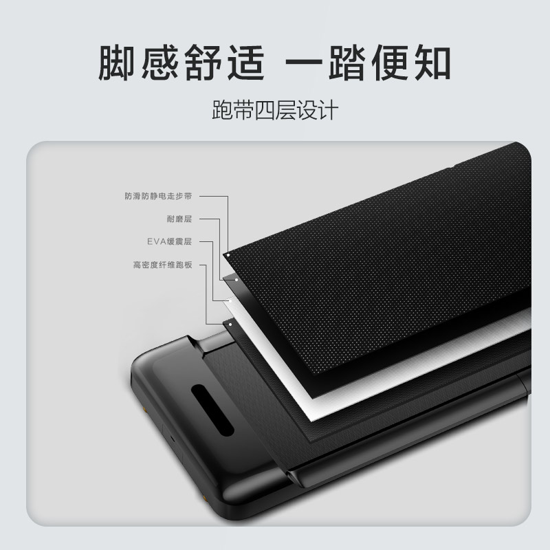 WalkingPad走步机免安装可折叠家用款非平板跑步机C2小型运动健身器材智能互联APP控制 青墨黑