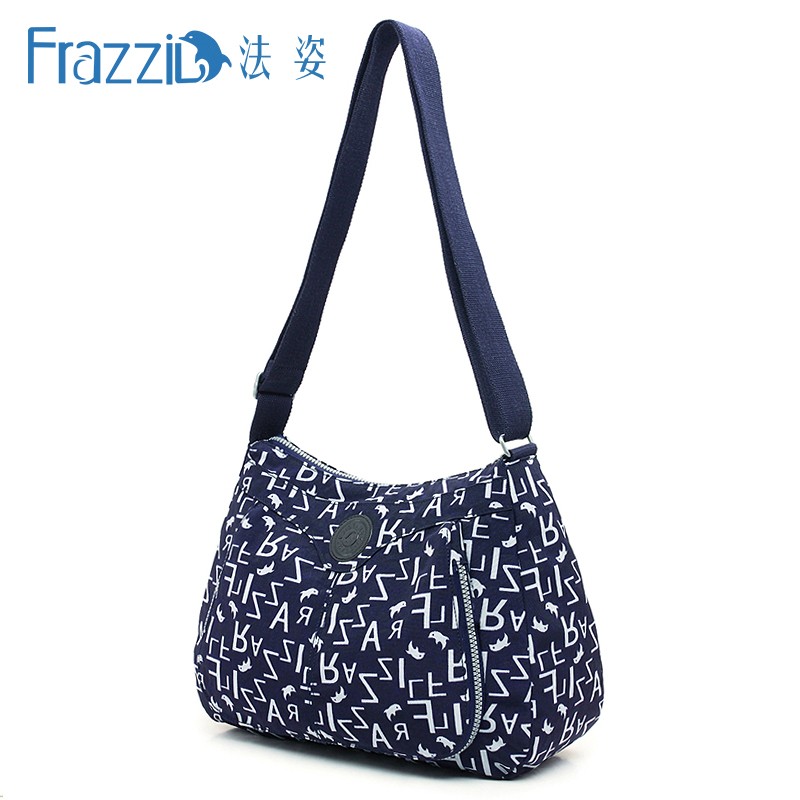 frazzil法姿尼龙女包斜挎包时尚休闲女单肩包轻便帆布包饺子包旅游小