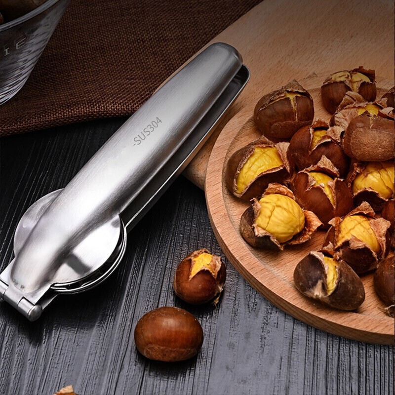 304不锈钢剥板栗神器 板栗开壳器板栗夹子划口刀多功能开核桃夹 板栗