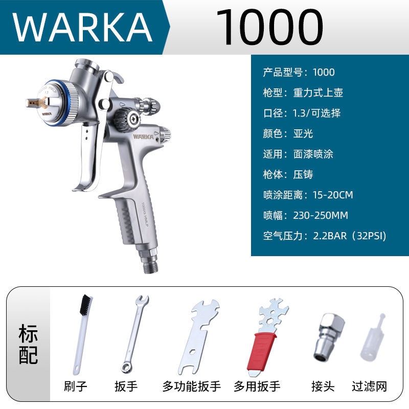 5000b汽车喷枪油漆气动喷漆枪上下壶面漆钣金高雾化喷涂工具 1000亚光