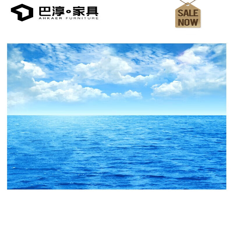 绿野客梵想大海蓝天风景画海水白云海景贴画客厅房间餐厅装饰画自粘