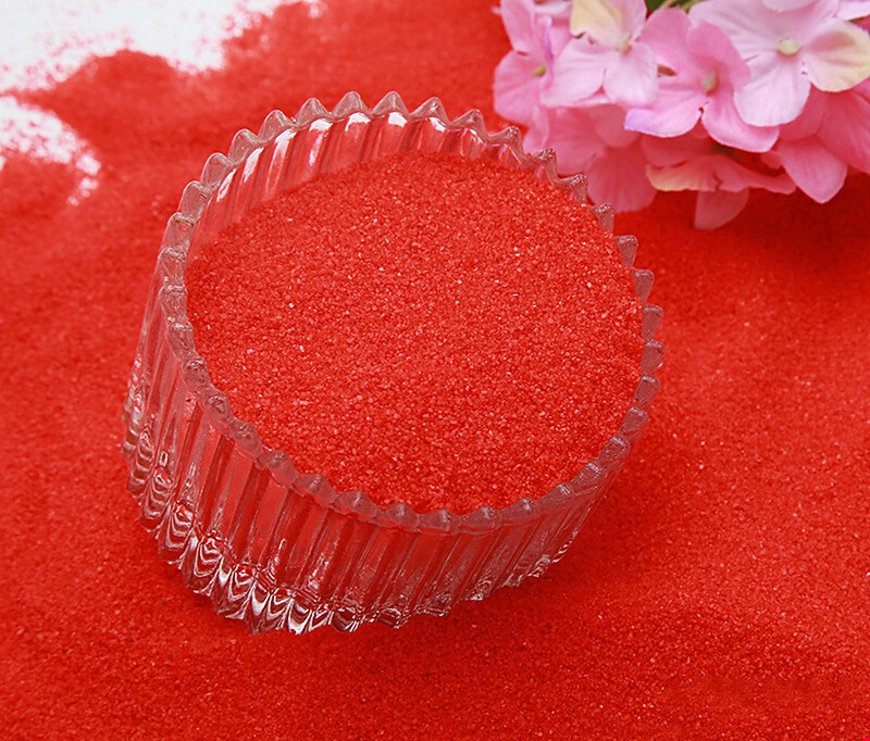 驭舵500克红色细沙子奠基彩砂diy造景沙装饰沙灭烟沙彩沙石英砂粗砂