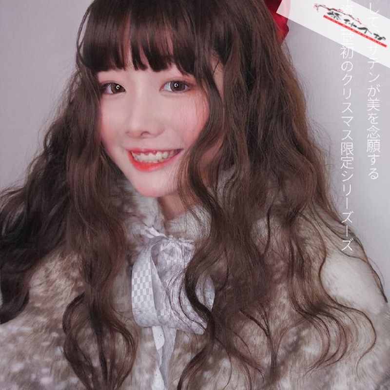 洛丽塔假发cos 少女日系米白色lolita长卷发玉米烫泡面卷假毛法意兰