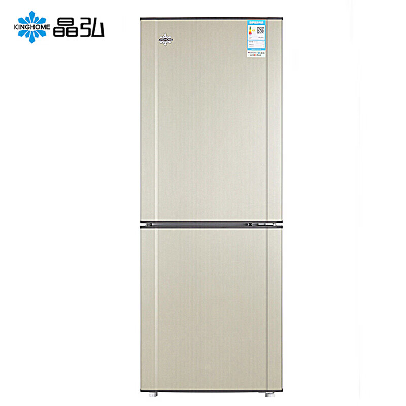 格力(GREE)晶弘冰箱152L升 中小型双开门冷藏冷冻小电冰箱节能除味快速制冷家用 金色