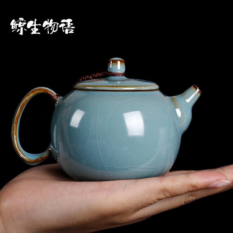 西园堂纯手工仿古代汝窑铁胎可养开片功夫茶具小茶壶陶瓷单壶泡茶器