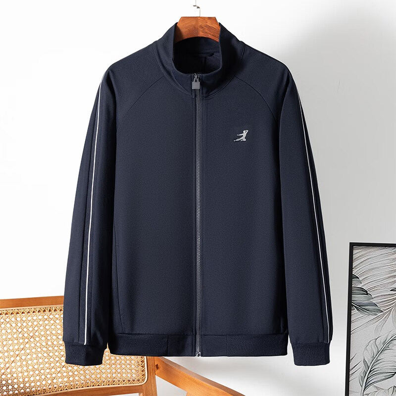威峰迈功能性撤柜剪标男装藏青立领夹克男士春季舒适透气通勤干练侧