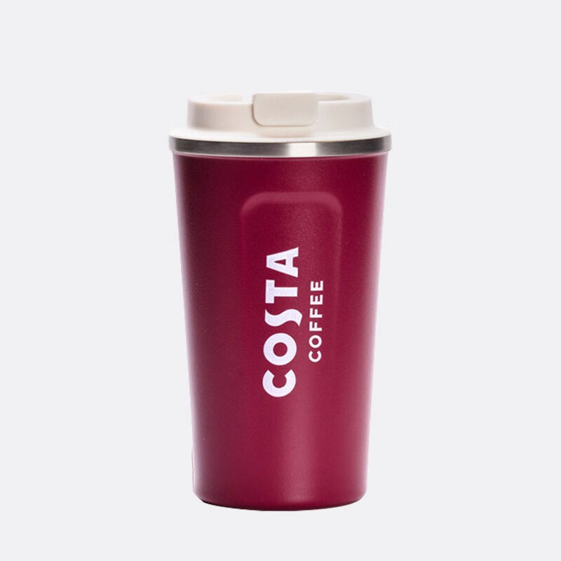 COSTA咖世家咖啡杯 大容量高档不锈钢带盖随行杯简约便携隔热水杯子保温保冷杯 红510ml