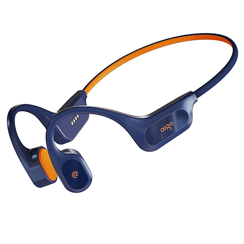 爱国者（aigo）骨传导蓝牙运动游泳耳机 IPX8级防尘防水32G内存开放无线骑行跑步挂耳式 长续航适用手机GS06藏蓝