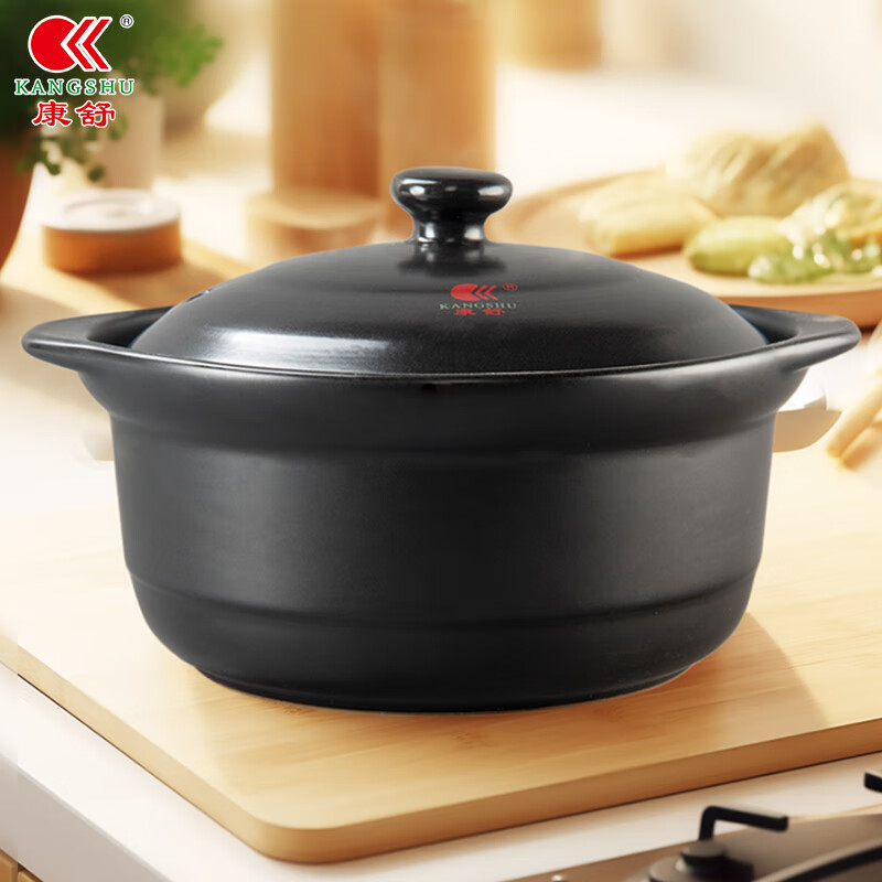 中式家用黑砂锅宽口大容量煲汤炖锅耐高温干烧不裂防糊底沙锅 1L 1点3l9黑瓷煲适合1-2人3L