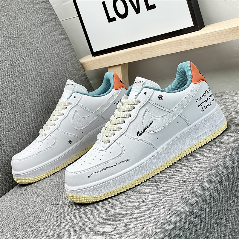 得听(deting)莆田男鞋aj空军一号板鞋男款青少年学生低帮百搭运动潮鞋