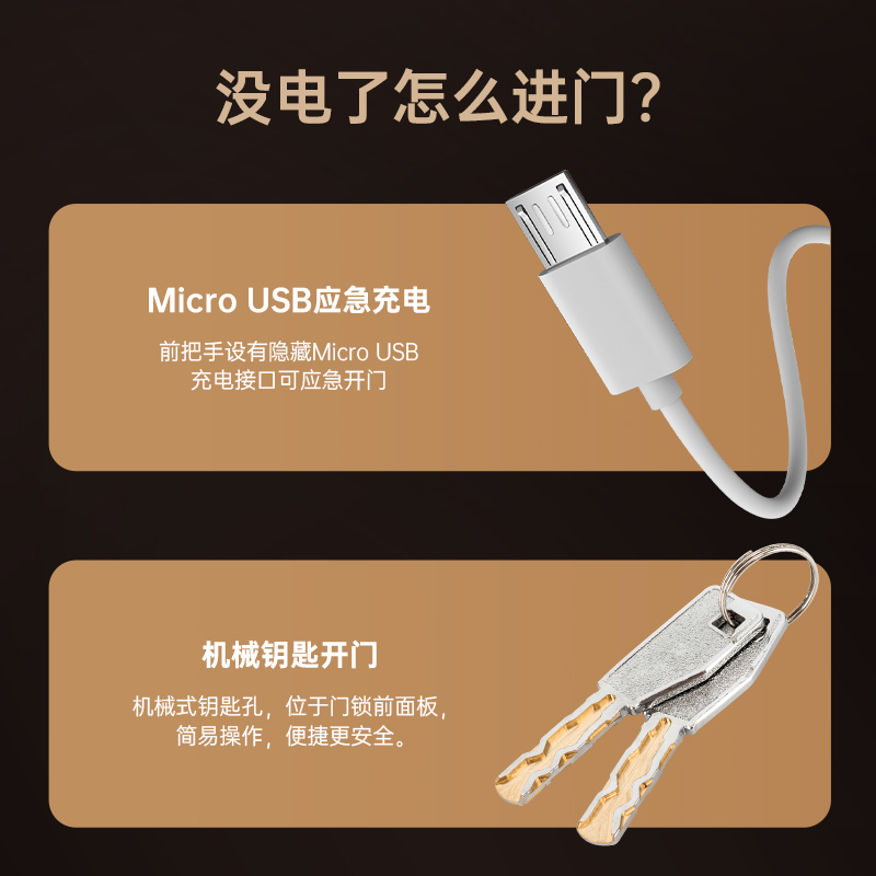 DRESEN智能门锁木门房门锁办公室指纹锁公寓密码门锁民宿智能锁家用 上门安装+5种开锁方式