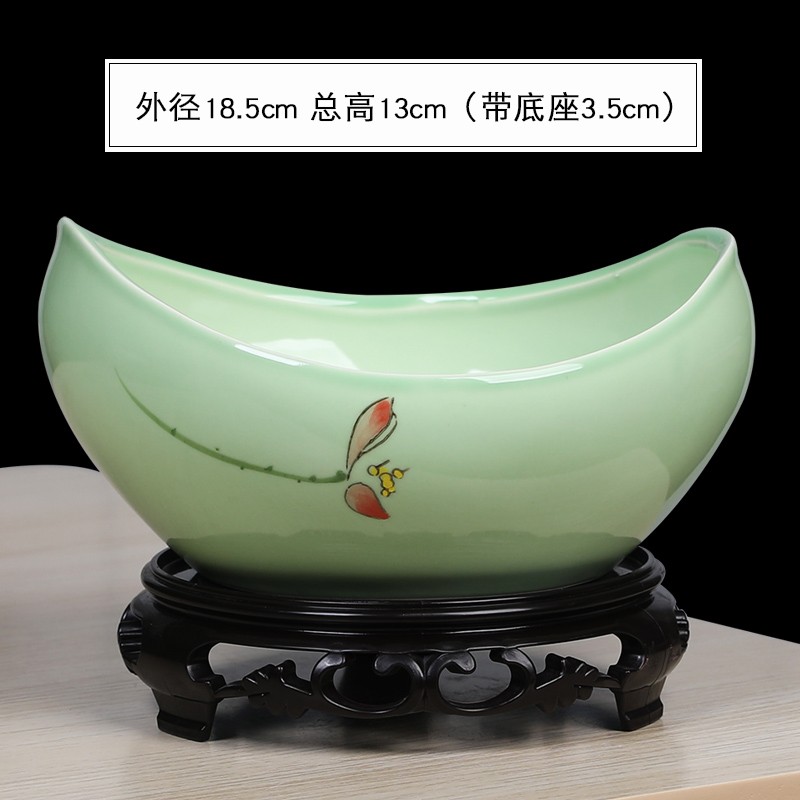 芊堂苑多肉陶瓷花盆带底座花盆创意简约个性榕树文竹兰花盆室内阳台