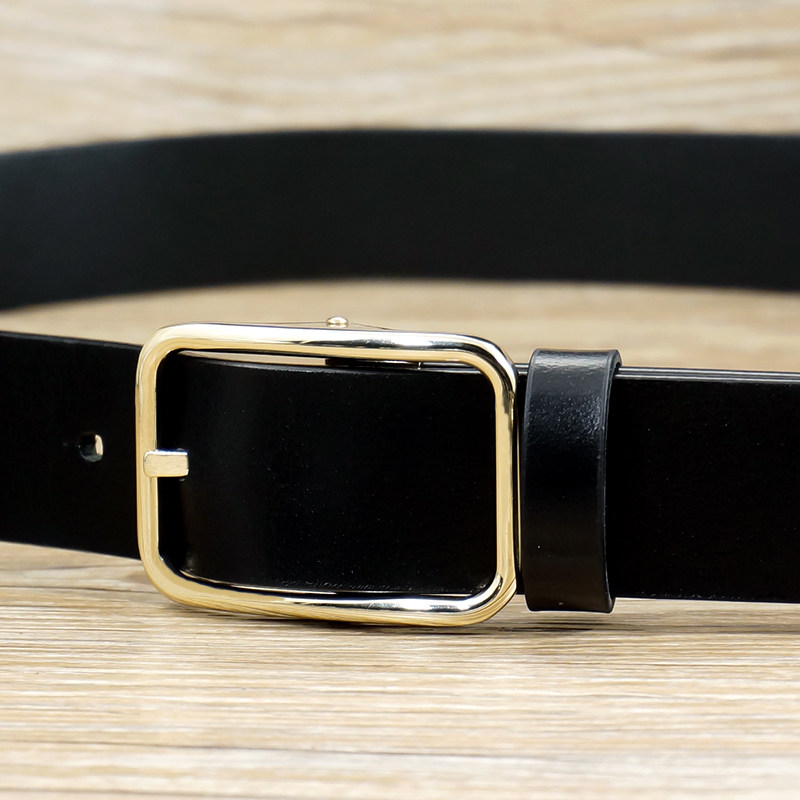 apatia 无夹层皮带男真皮纯针扣头层牛皮青年商务西裤正装腰带休闲潮