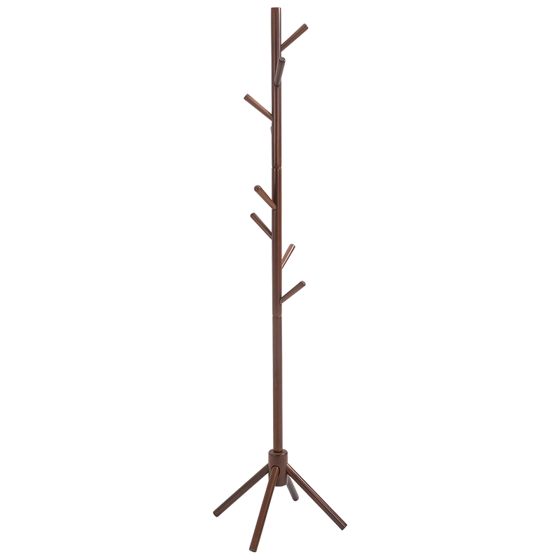 全友家居衣帽架 卧室落地挂衣架简约实木衣架室内立式置衣架DX115067 胡桃木色衣帽架B