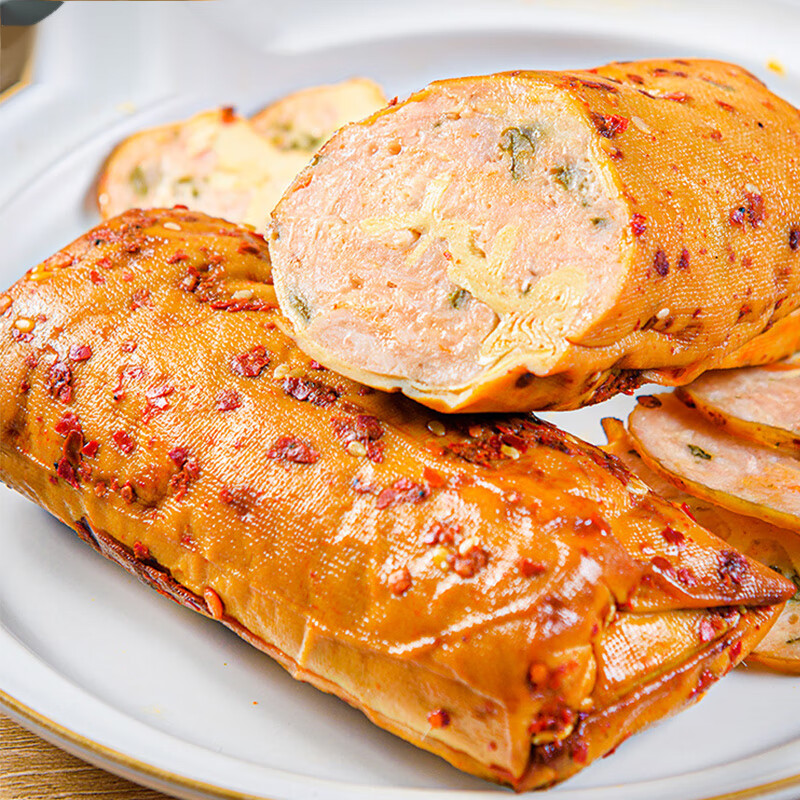 蕴召豆皮肉卷东北五香豆干豆腐小零食小包装辣味鸡肉卷即食am 共4包