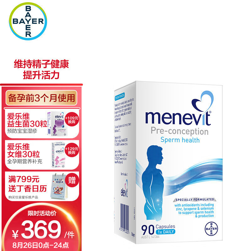 爱乐维/menevit男性备孕复合维生素胶囊购买指南,价格走势大揭秘