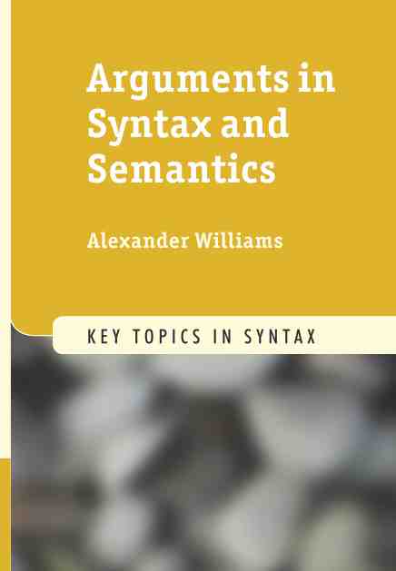 预售 按需印刷arguments in syntax and semantics