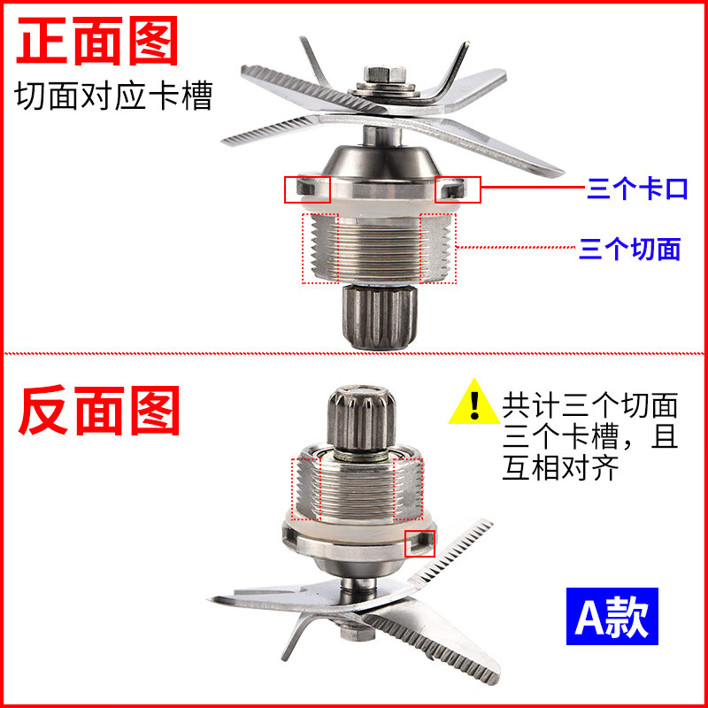 杜准瑜5升大容量现磨豆浆机刀俎4.5L破壁料理机冰沙机配件刀头片转轴承 [10#]三卡口刀组《A款)