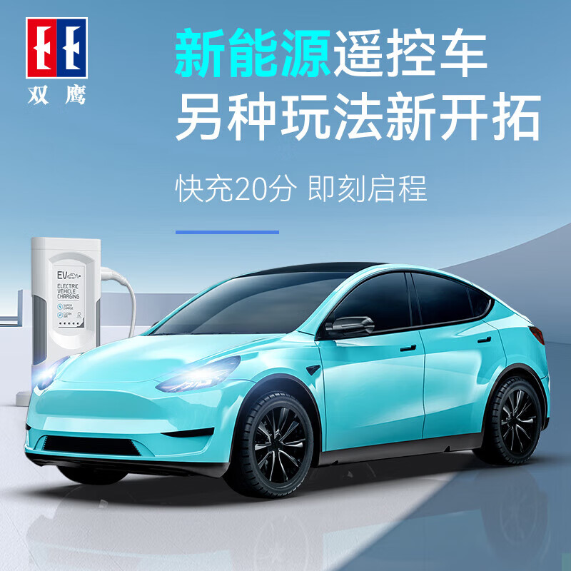 雙鷹特斯拉modely遙控車新能源玩具車遙控跑車男孩玩具模型兒童節(jié)禮物 特斯拉Model-Y