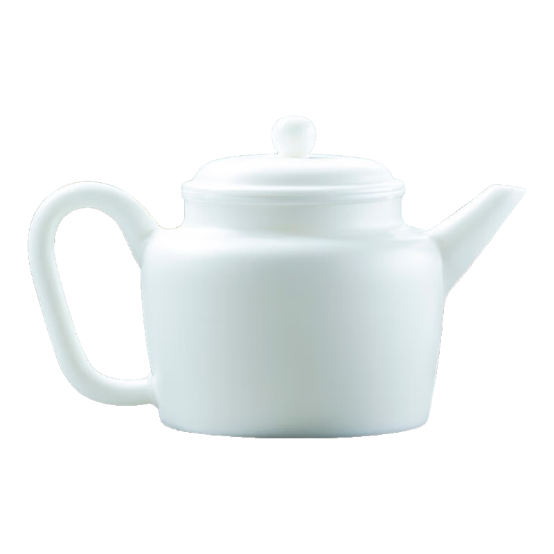 鈺銓龍門 羊脂玉瓷素燒德鐘壺 高檔茶具白瓷茶壺大容量陶瓷單個手工泡茶壺 羊脂玉瓷素燒德鐘壺（250ml)